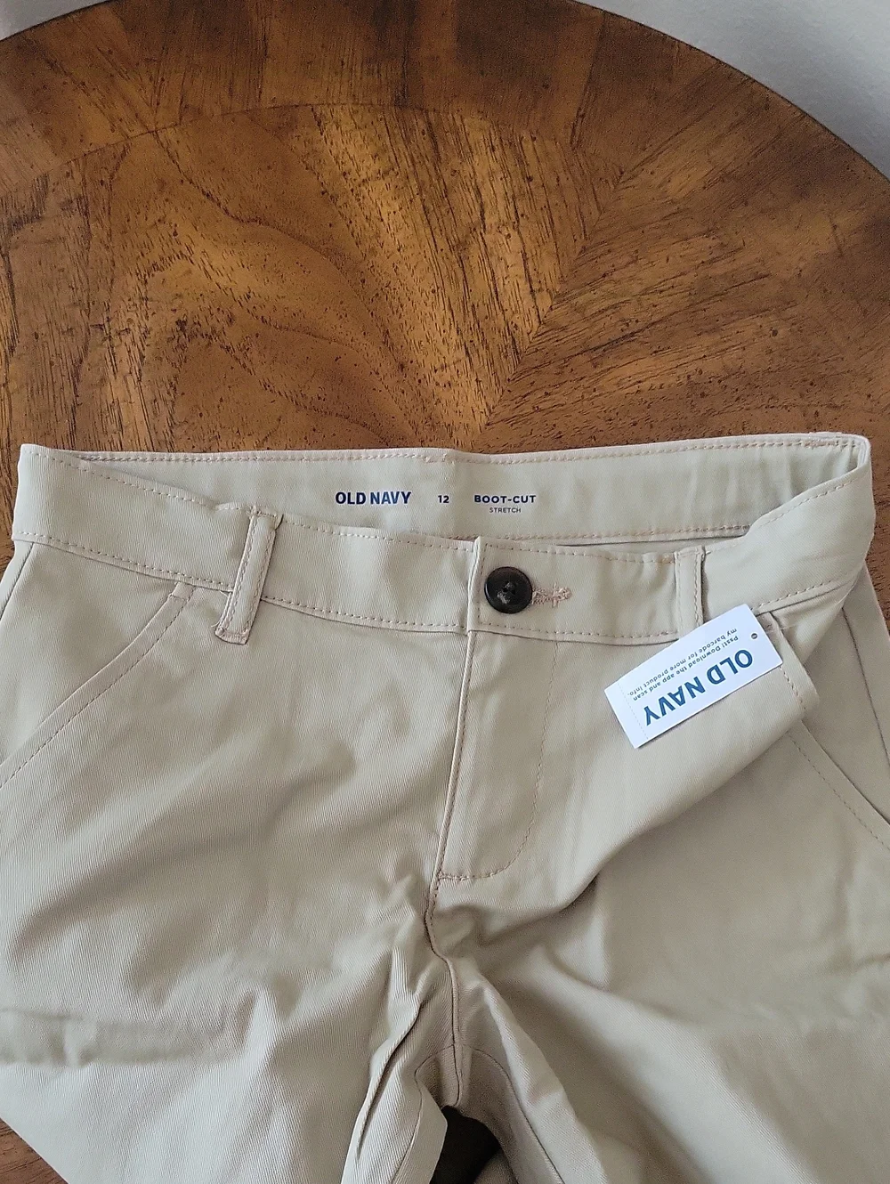 Old Navy Girl's Boot Cut School Uniform Pants, Khaki, 12, NWT